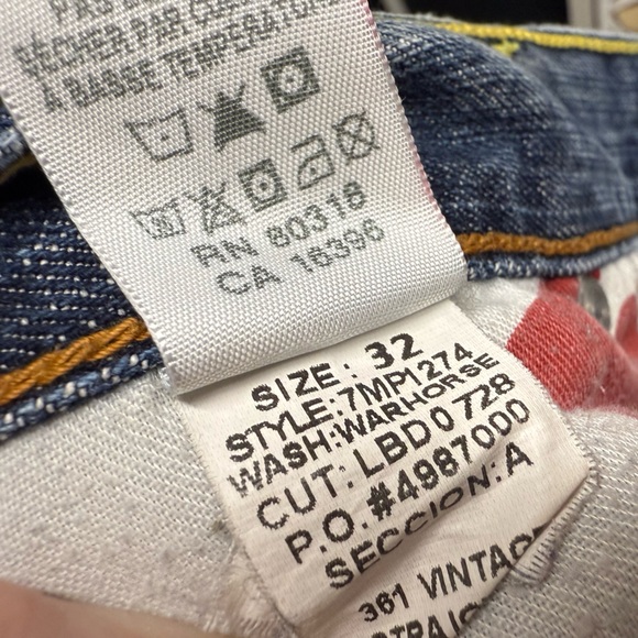 Lucky Brand 361 Vintage Straight Men's Blue Distressed Jeans 32 Waist - Picture 10 of 13